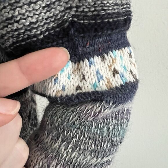 Free People Women's Yesterday's Smile Fair Isle Cardigan Size S Blue Alpaca - Picture 7 of 10
